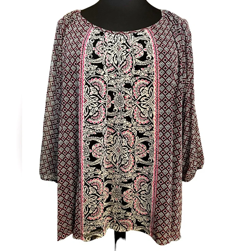 Plus Size 3X Apt.9 long cut out sleeves top - Picture 1 of 7